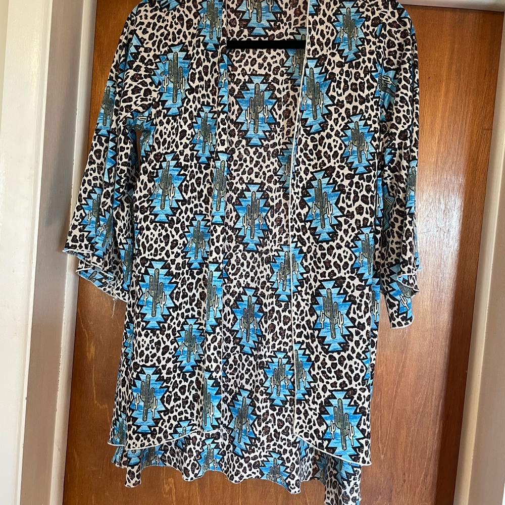 Lucky & Blessed Blue and Black Geometric Tunic